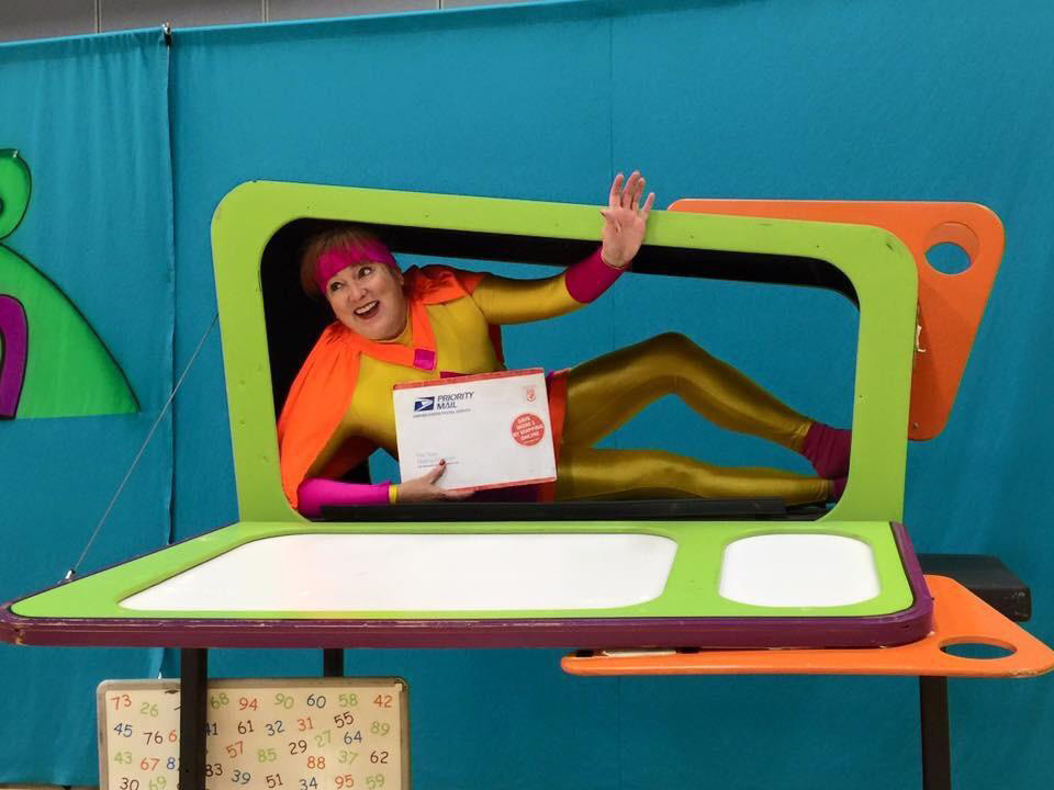 Meet Lise Lacasse (performing in Superhero Math assembly show) of Scheer Genius Assembly Shows.