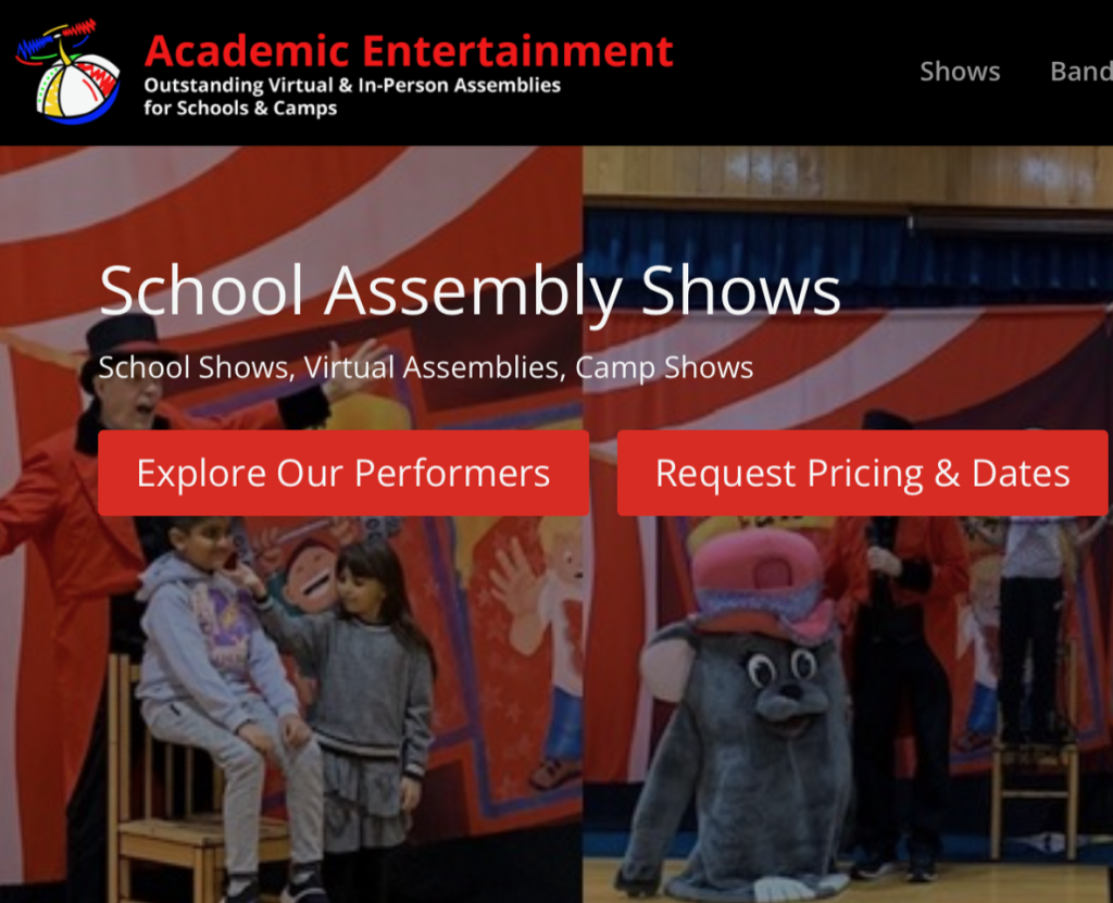 Making it easier when booking an assembly show by contacting the performer directly, like me, Doug Scheer of Scheer Genius Assembly Shows.